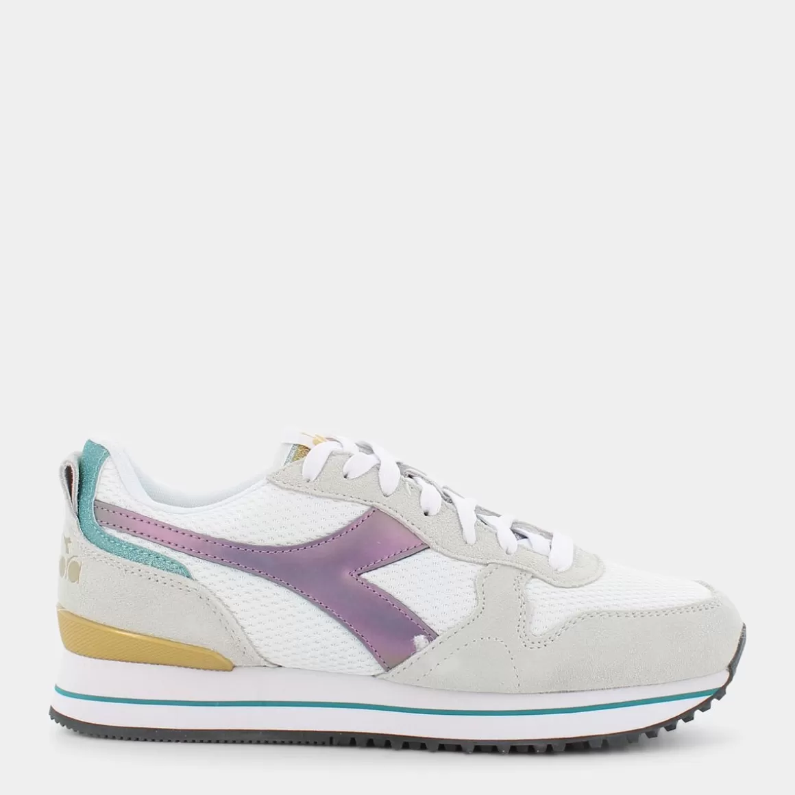 Discount DIADORA 178330 Olympia Platform Glitter Rainbow Wn White - Sportive Bianco
