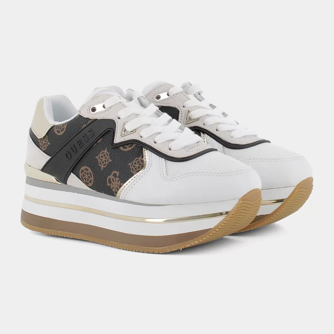 Outlet GUESS Fl7Har Fal12 Sneakers Bianco Casa della Scarpa