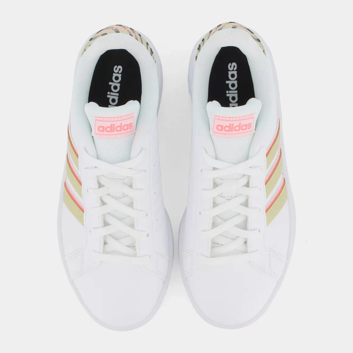 Sale ADIDAS Gw1067 Grand Court Base Ftwr White/Sandy Beige Met/Acid Red - Sportive Bianco