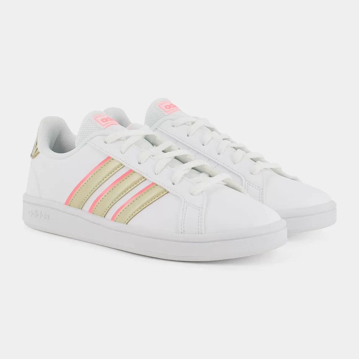 Sale ADIDAS Gw1067 Grand Court Base Ftwr White/Sandy Beige Met/Acid Red - Sportive Bianco