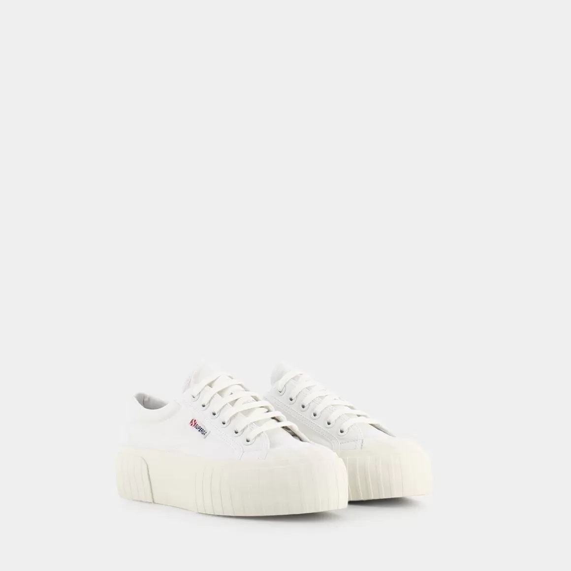 Clearance SUPERGA S5111Sw 2631 Stripe Platform White Avorio - Sportive Bianco