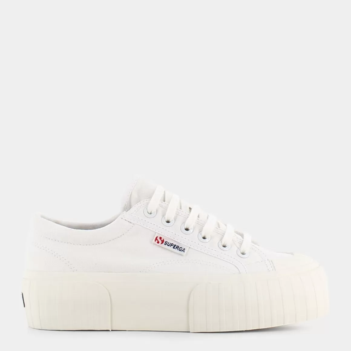 Clearance SUPERGA S5111Sw 2631 Stripe Platform White Avorio - Sportive Bianco