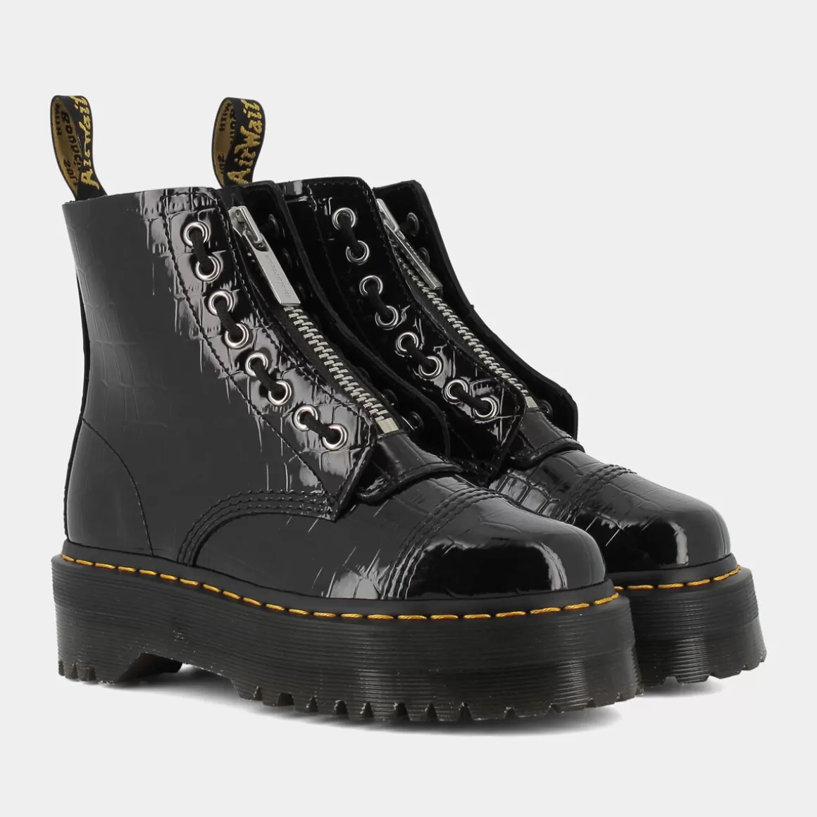 Outlet DR MARTENS Sinclair Patent Lamper Croc Black - Scarponcini Nero